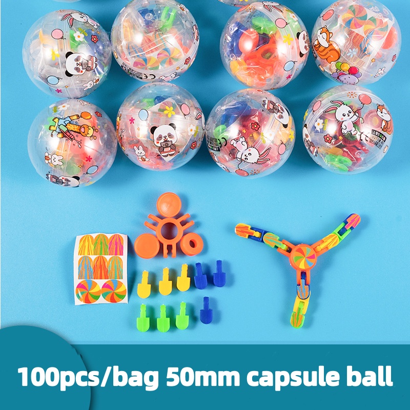 Prize Capsule Toy Machine - 100 قطعة/الحقيبة 50 مللي متر كرة