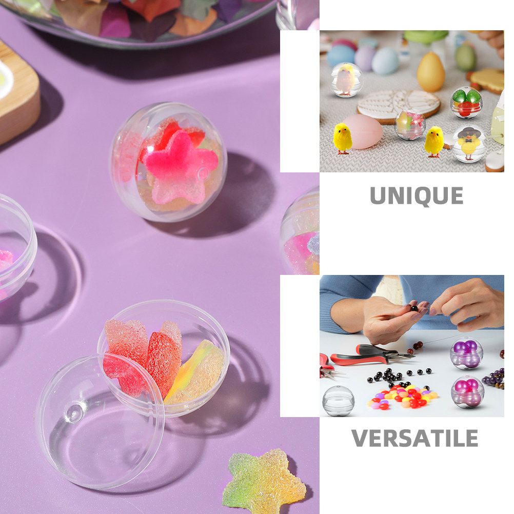 Prize Capsule Toy Machine - 50 قطعة كبسولات كروية شفافة فارغة